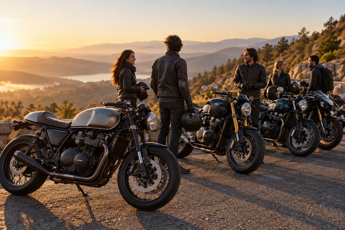 Illustration de motos et de leurs passionnés